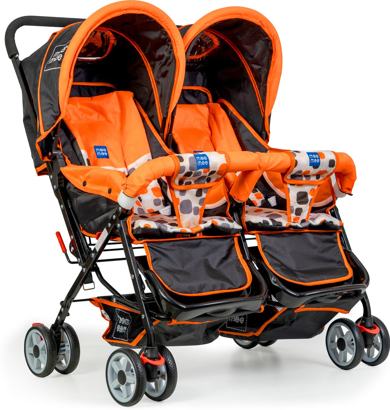 Baby Stroller for 2 Kids| 0-3 Years| 3 Points Safety Belt| Rotating Wheels Twin Strollers & Prams-image-9