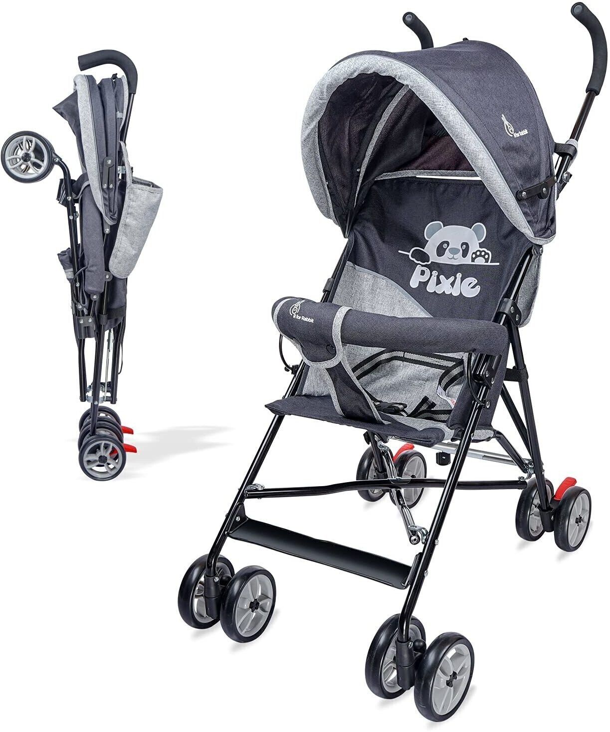 Pixie Buggy & Stroller | Baby Stroller and Pram for Baby/Newborn/Kids - Buggy for Kids | Easy Foldable and Carry | Kids Age 6 Months -3 Years (Black) Buggy