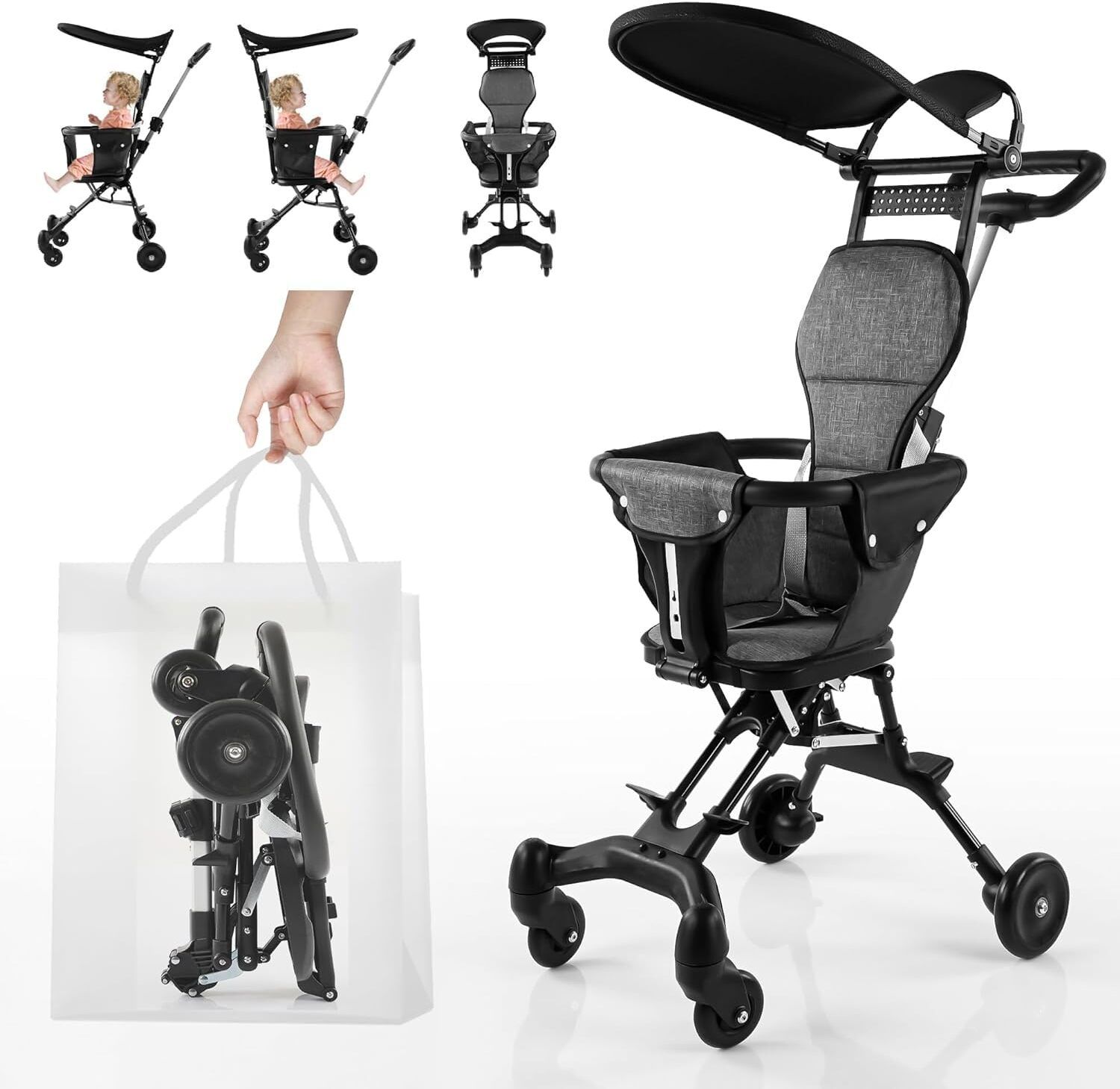 deoxys Lightweight Stroller, Baby Stroller for Toddler, Foldable Compact Stroller Stroller-picture-36