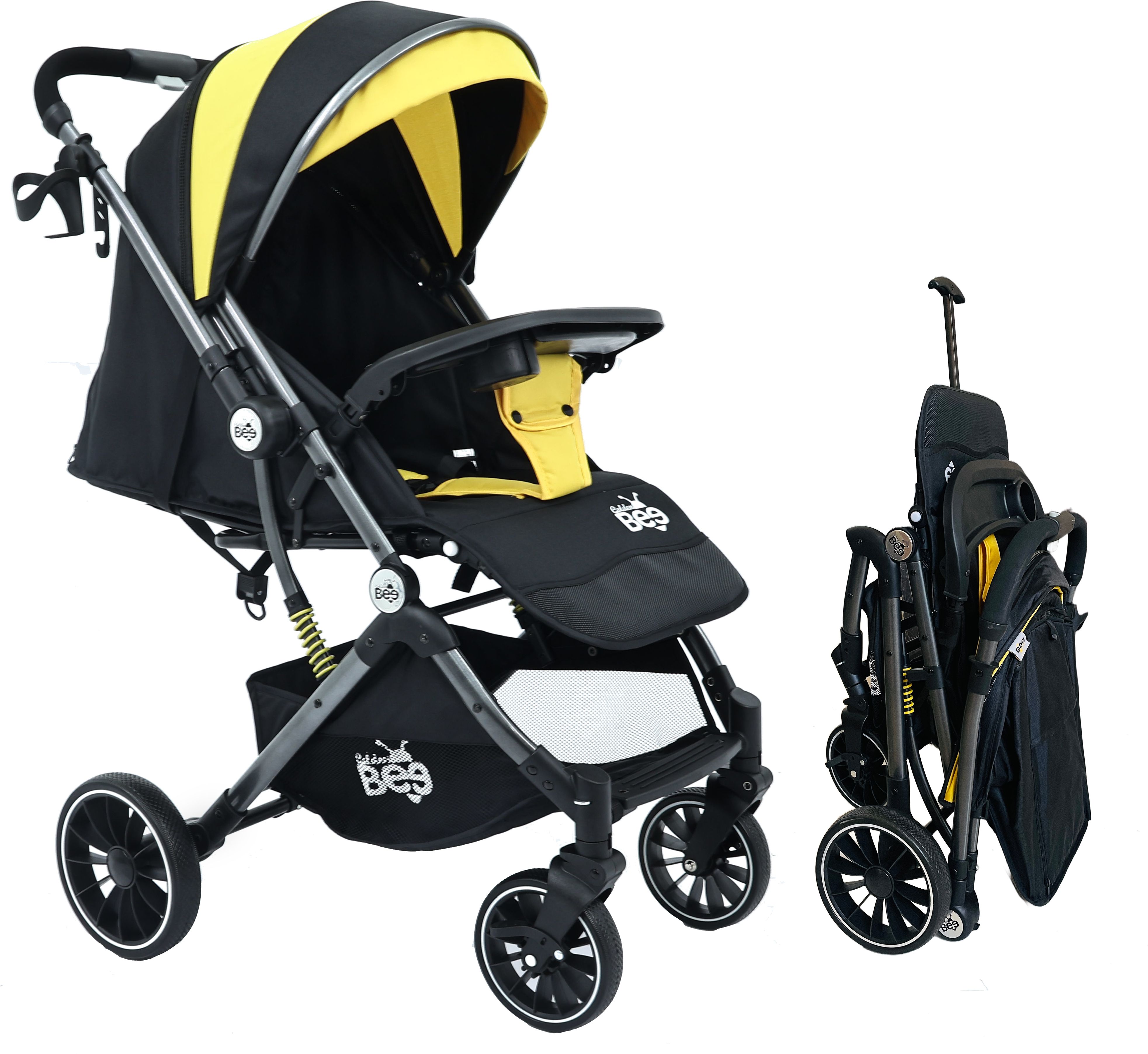 golden bee Choco Joy Baby Stroller with 5 Point Safety Harness/Reversible Handle, Food Tray Stroller-picture-17