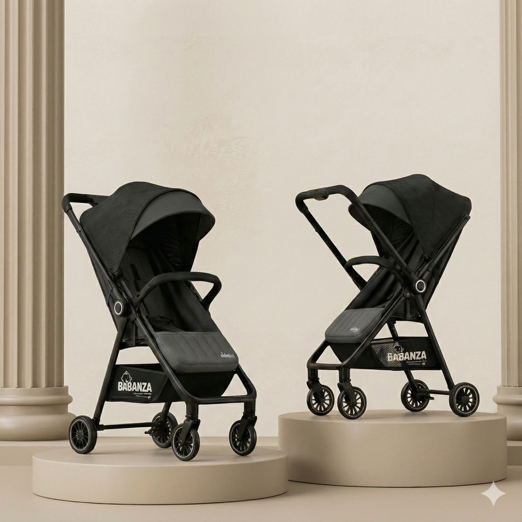 Caramel Baby With 5 Point Safety Harness And Reversible Handlebar Stroller-image-36