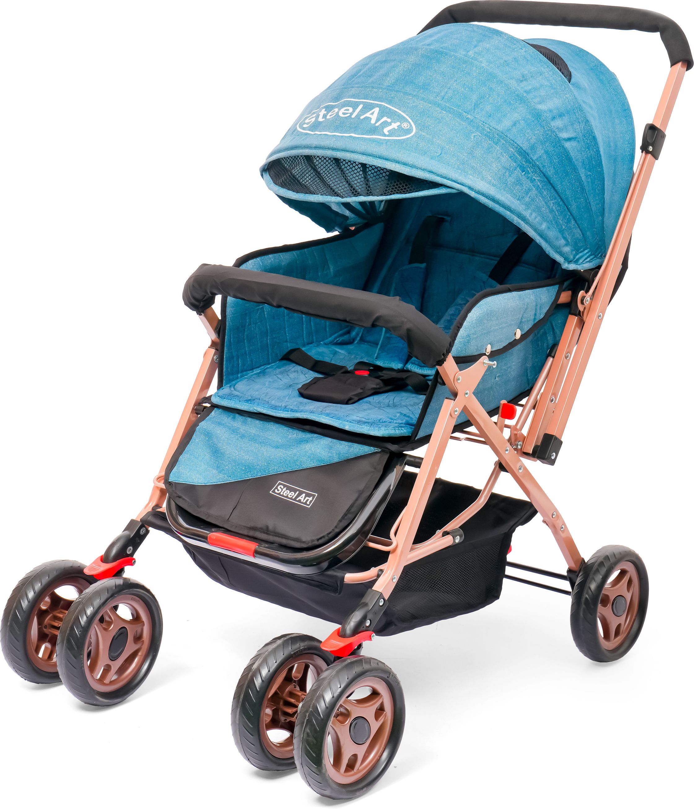 v house magic Baby Stroller with Adjustable Canopy, Reversible Handle, and Under-Seat Storage Pram-picture-30