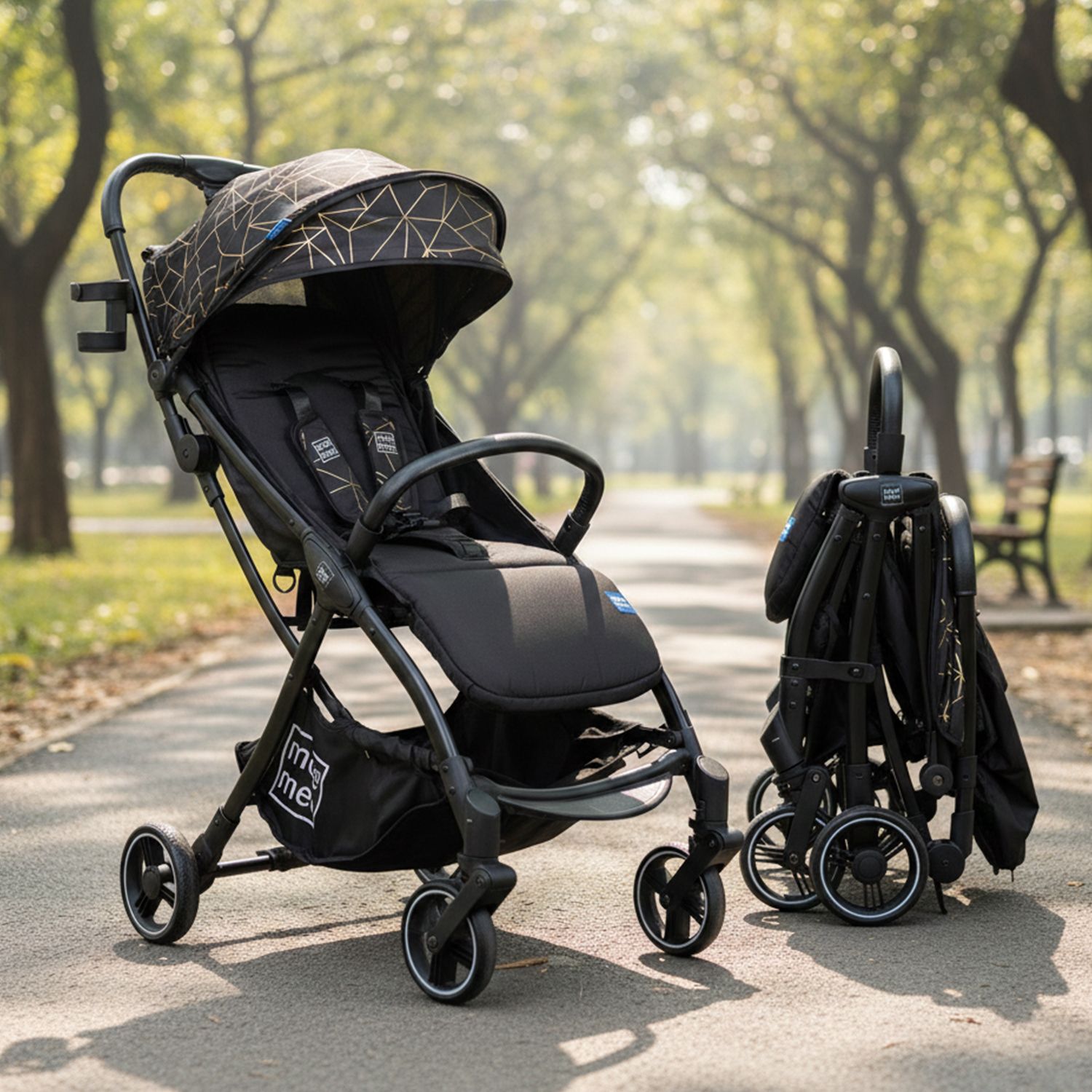 Duo Glide Twin Baby Stroller with One-Hand Fold, Recline Seats & UV Canopy Pram-image-36