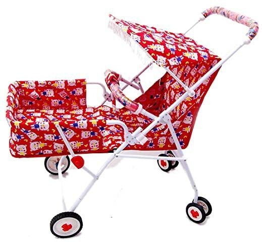 Red pram Pram