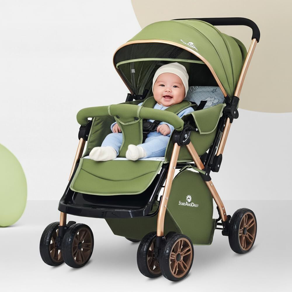 Baby Stroller for 0-3year Infant & Toddler, Foldable, Lockable 360° Swivel Wheel Stroller-image-29