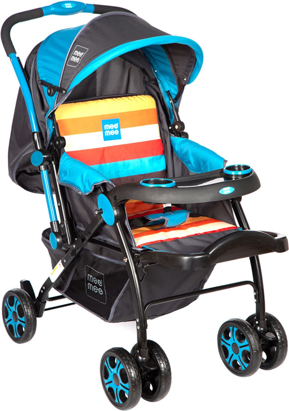 meemee Baby Stroller Large Seating/Reversible Handle,Removable Feeding Tray for 0-3 Yrs Pram-picture-18