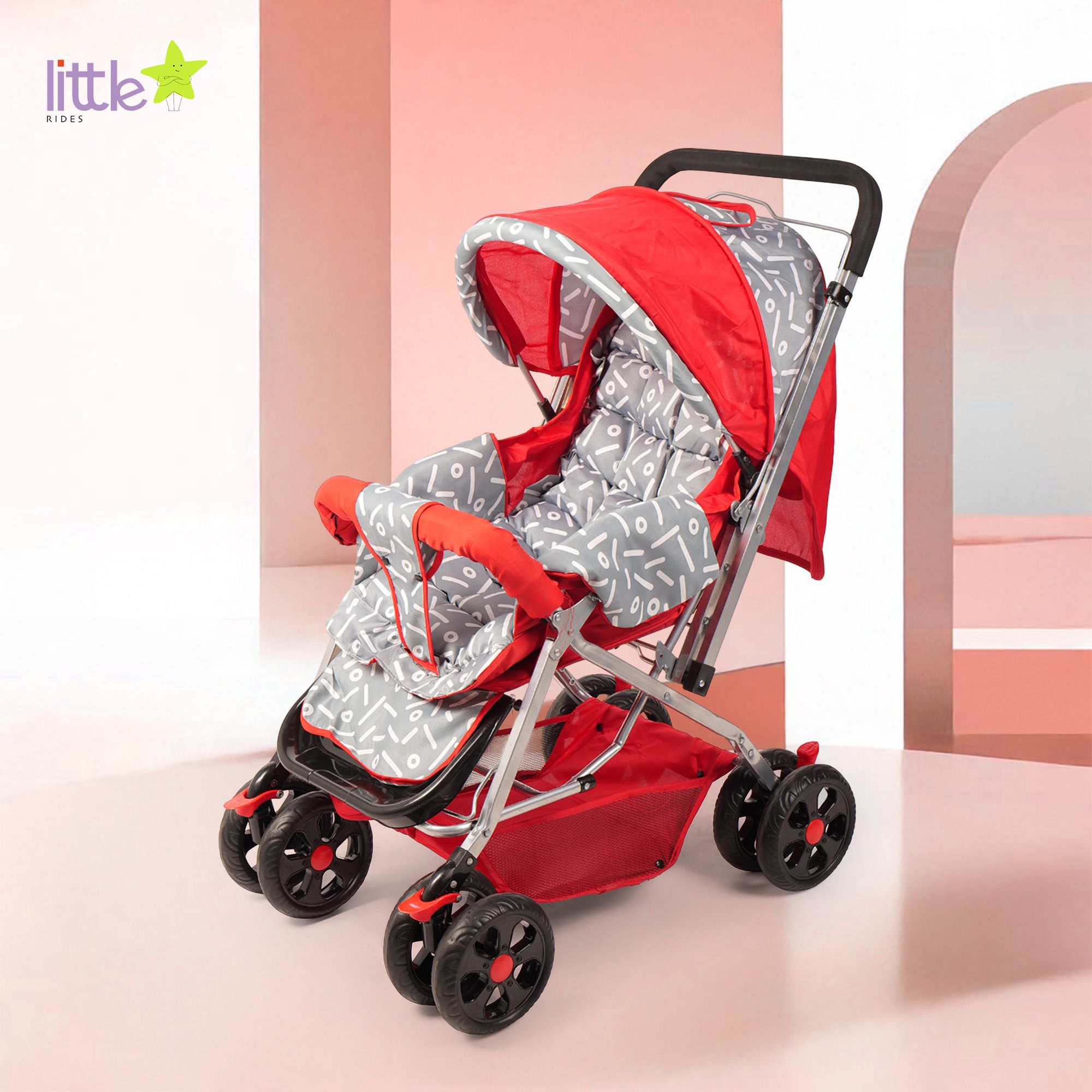 Explorer Baby Stroller New Born/Kids, with Safety Belt, 360 Swivel Wheel Stroller