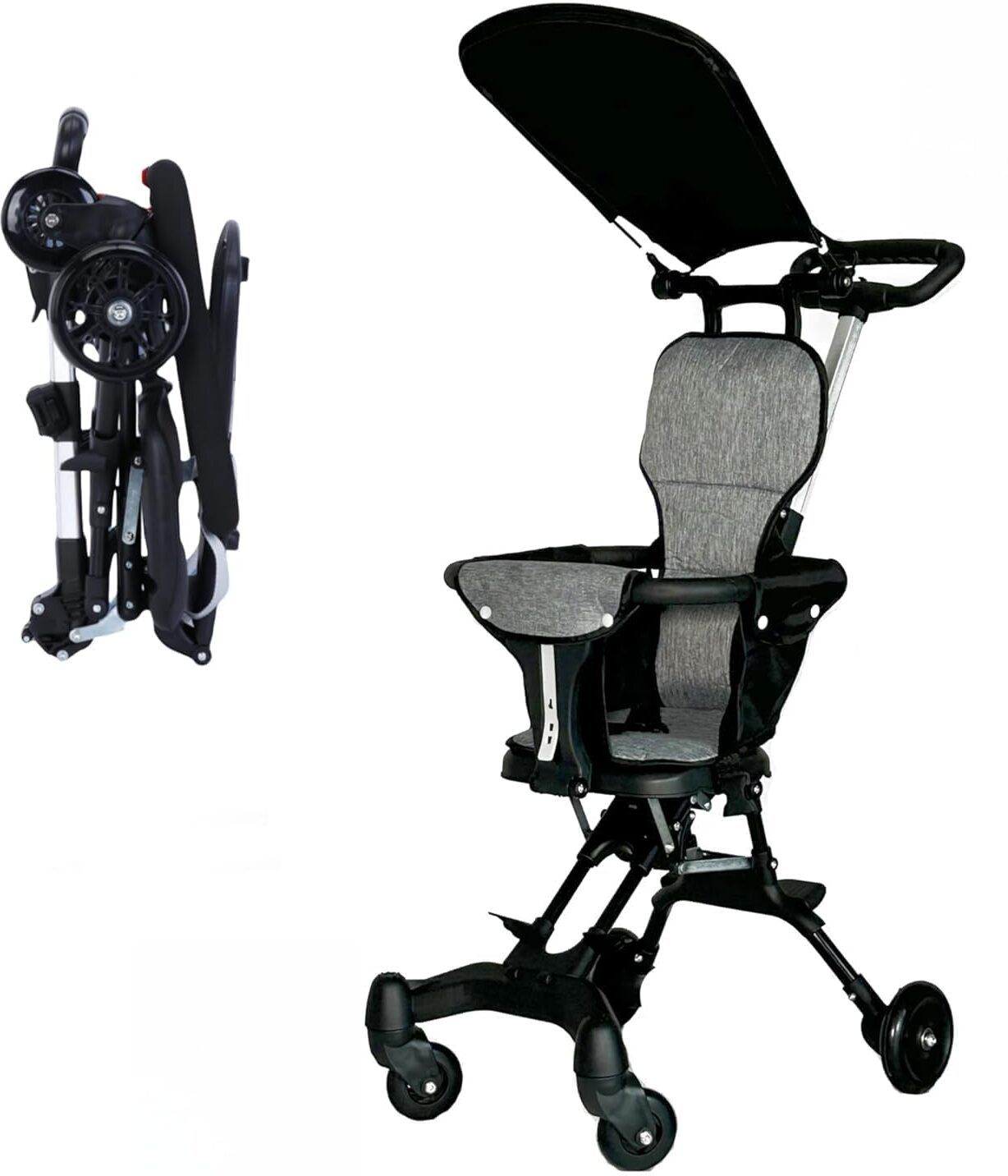 jds sales Ultra Compact Baby Stroller 360°Swivel Wheel Basket Fix In Bag Travel Friendly Stroller-picture-18