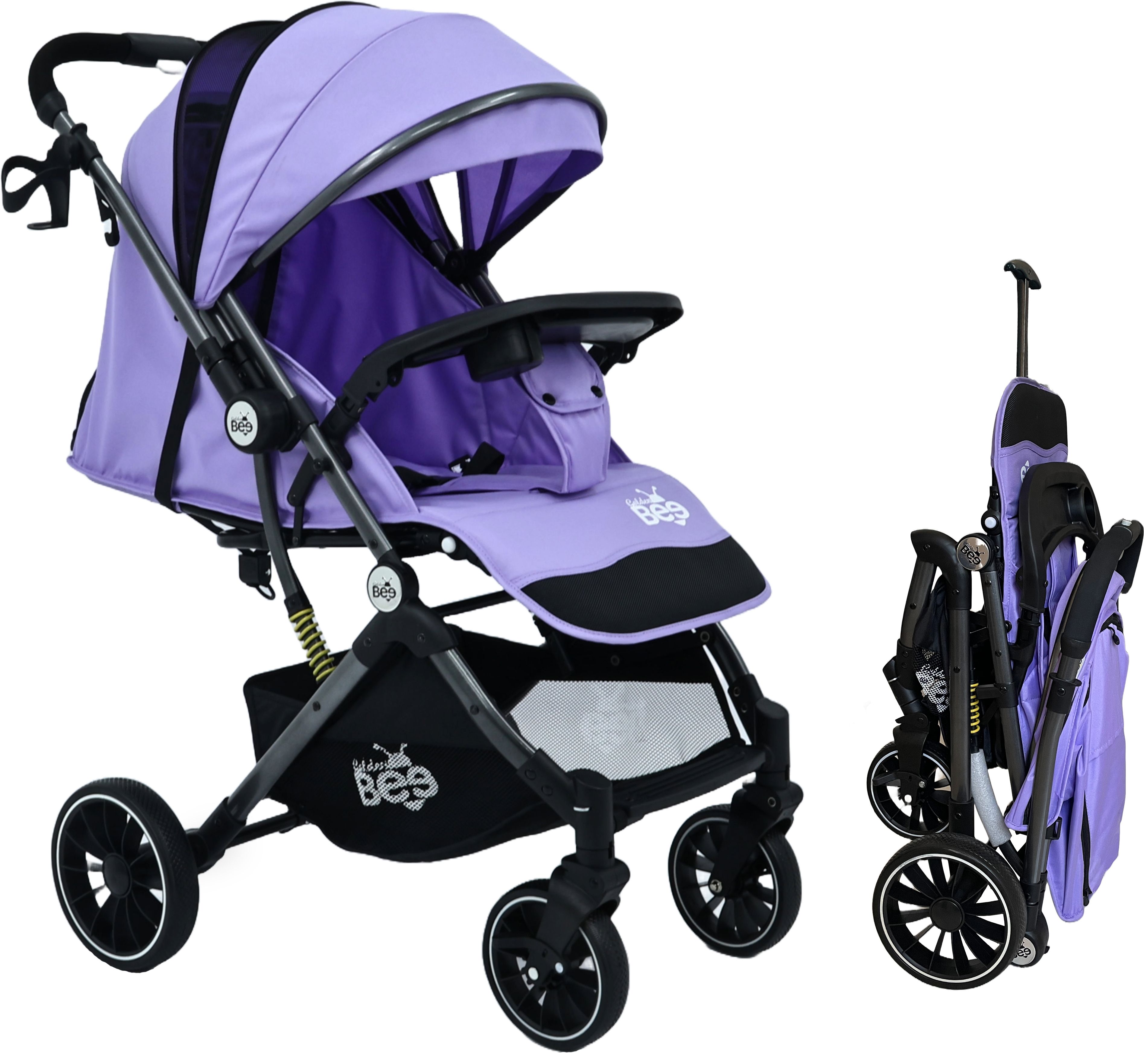 golden bee Choco Joy Baby Stroller with 5 Point Safety Harness/Reversible Handle,Food Tray Stroller-picture-26