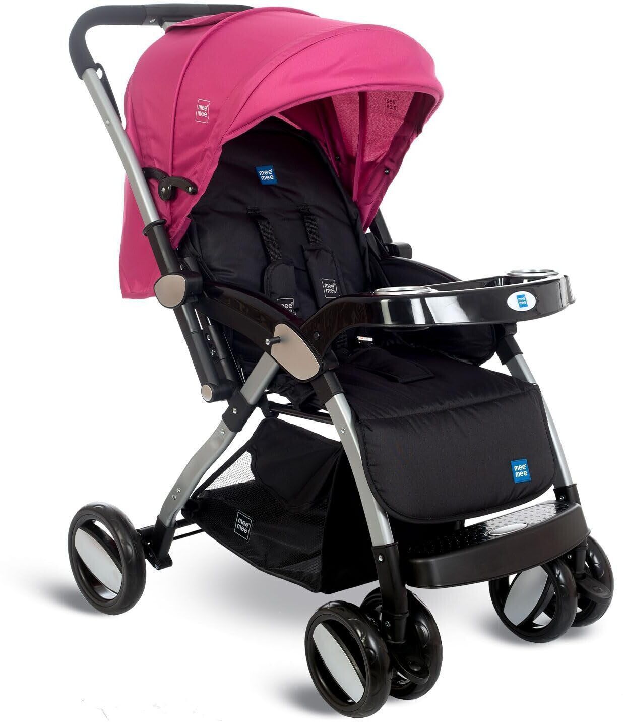 meemee Easy to Push Baby Stroller Pram with Quick One Hand Folding, Rotating Wheels Pram-picture-43