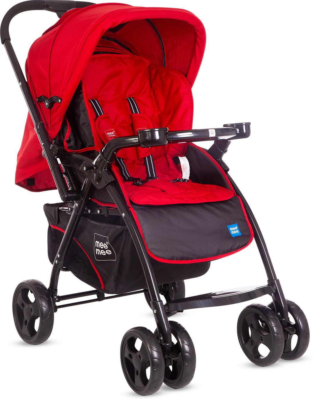 meemee Large Comfortable Seating, Two-Way Handle, Feeding Tray for 0-3 Years Pram-picture-15