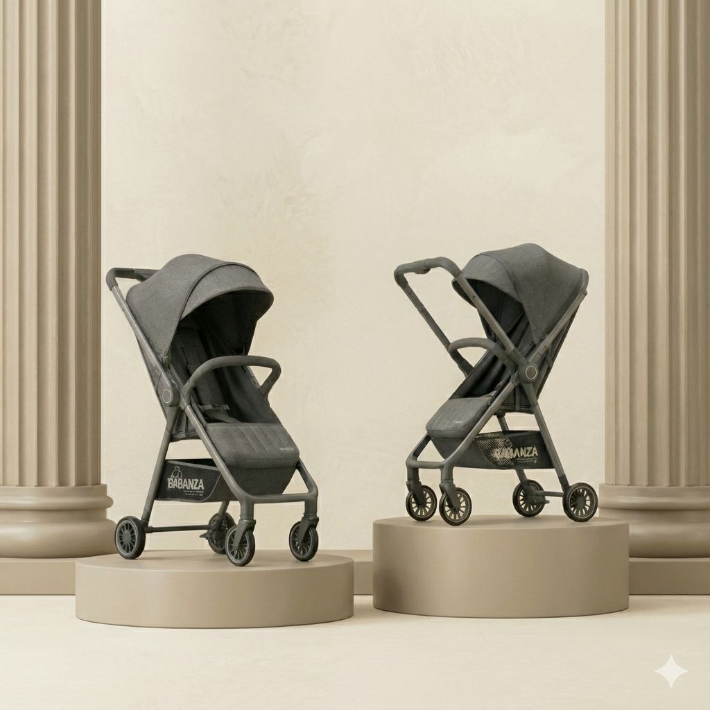 Caramel Baby With 5 Point Safety Harness And Reversible Handlebar Stroller-image-9