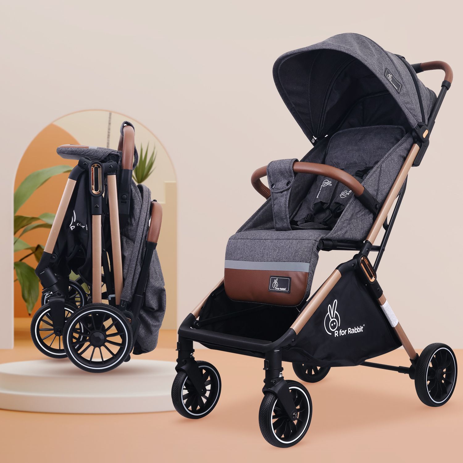 r for rabbit Street Smart Auto Fold Stroller for Kids/Babies 175 degree recliner Stroller-picture-11
