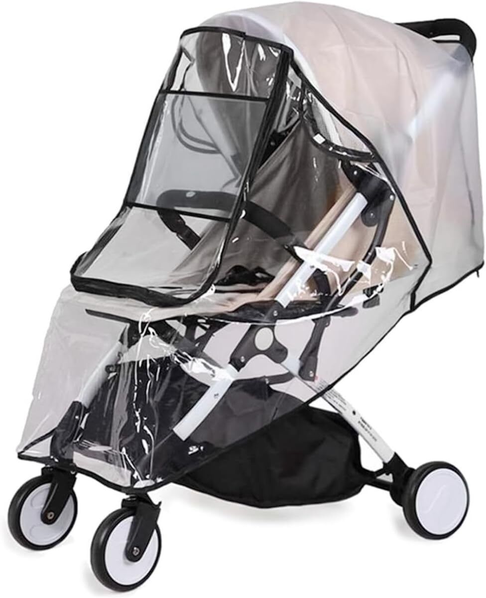 Baby Stroller Rain Cover with UV Protection Open Window Stroller Rain Cover