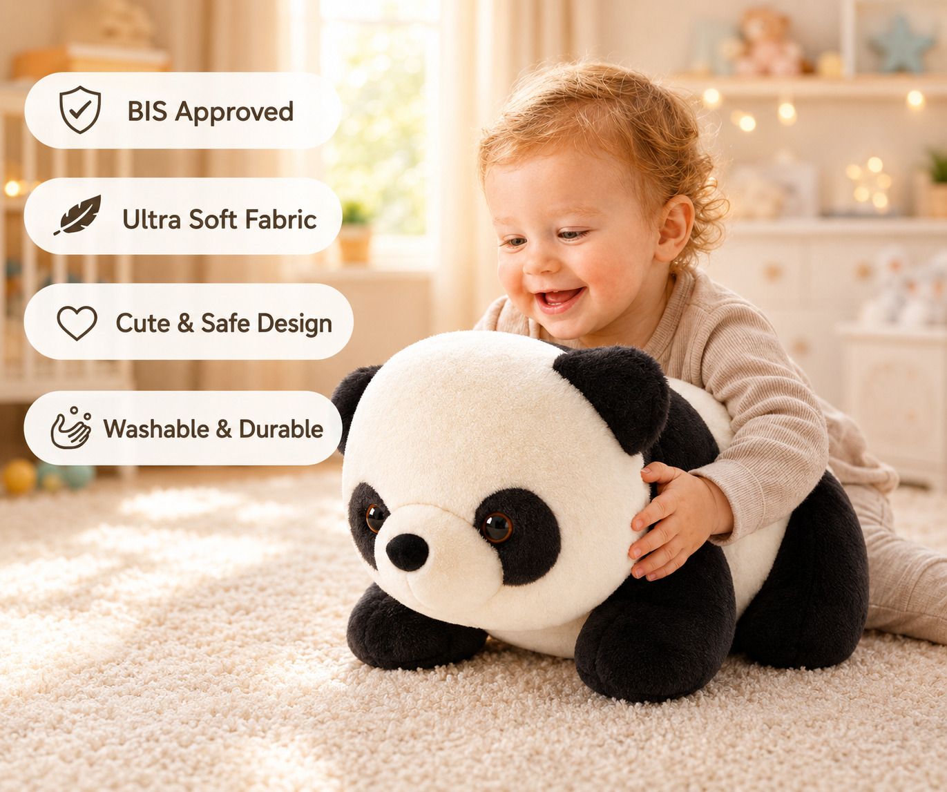 puchu toys Panda Plush Soft Toy for Kids | Ultra Soft Baby Safe Stuffed Animal - 26 cm-picture-22