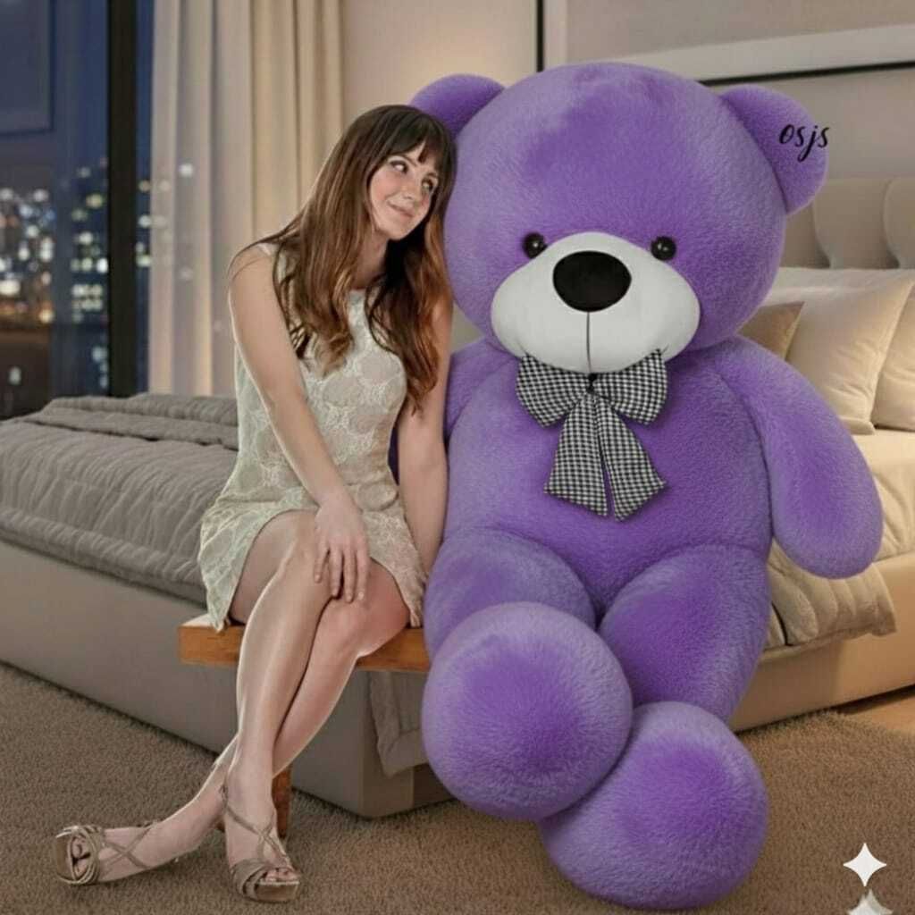 3 Feet purple Teddy Bear Anniversary Gift - 91 cm (Red) - 90 cm-image-28