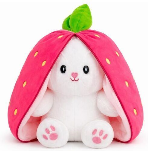 01 Pcs Cute Strawberry Bunny Plush Toy Soft Cuddly Stuffed Animal Gift (FPK-549) - 350 mm-image-18
