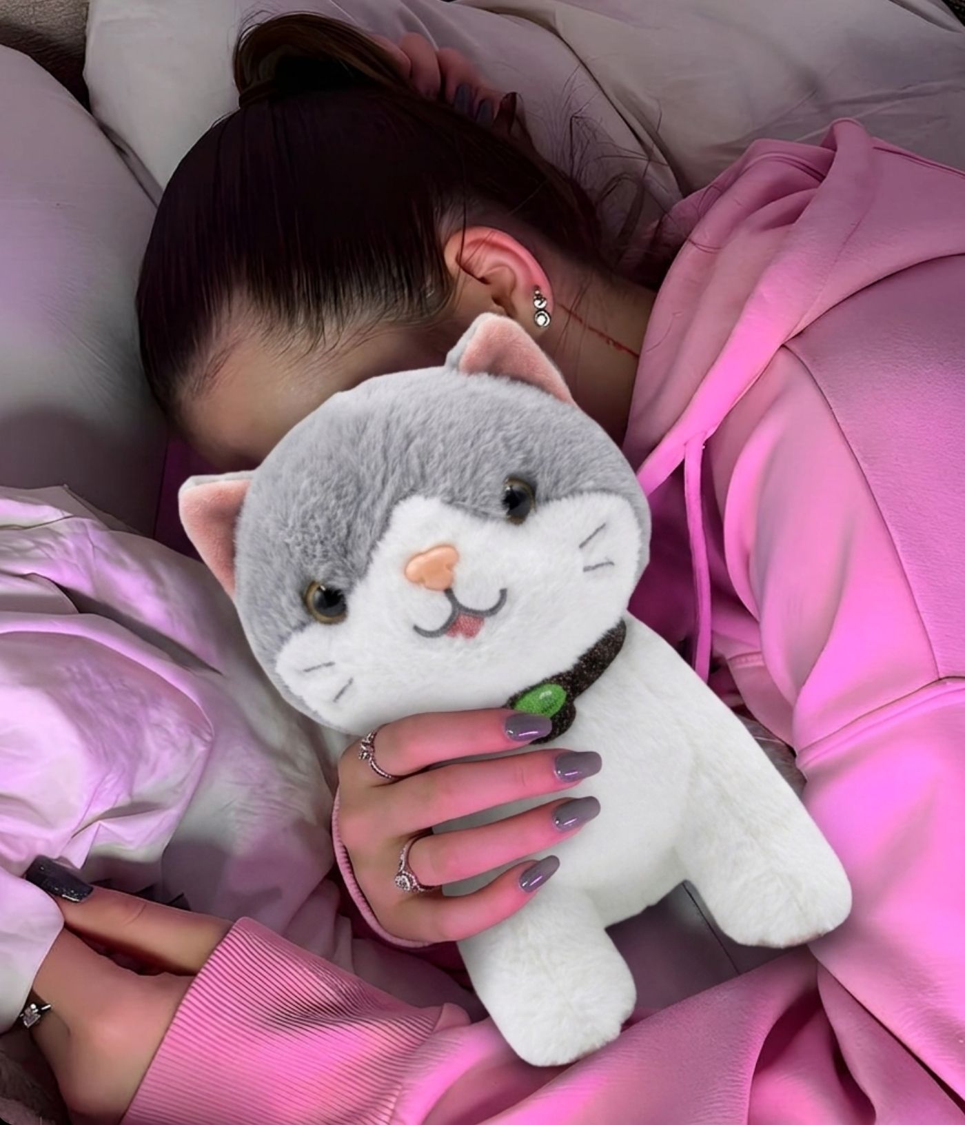 coming wave Cat Soft Toy Adorable Kitten Animal Stuffed Toy Plushie Plush for Kid Girls Baby - 25 cm-picture-4