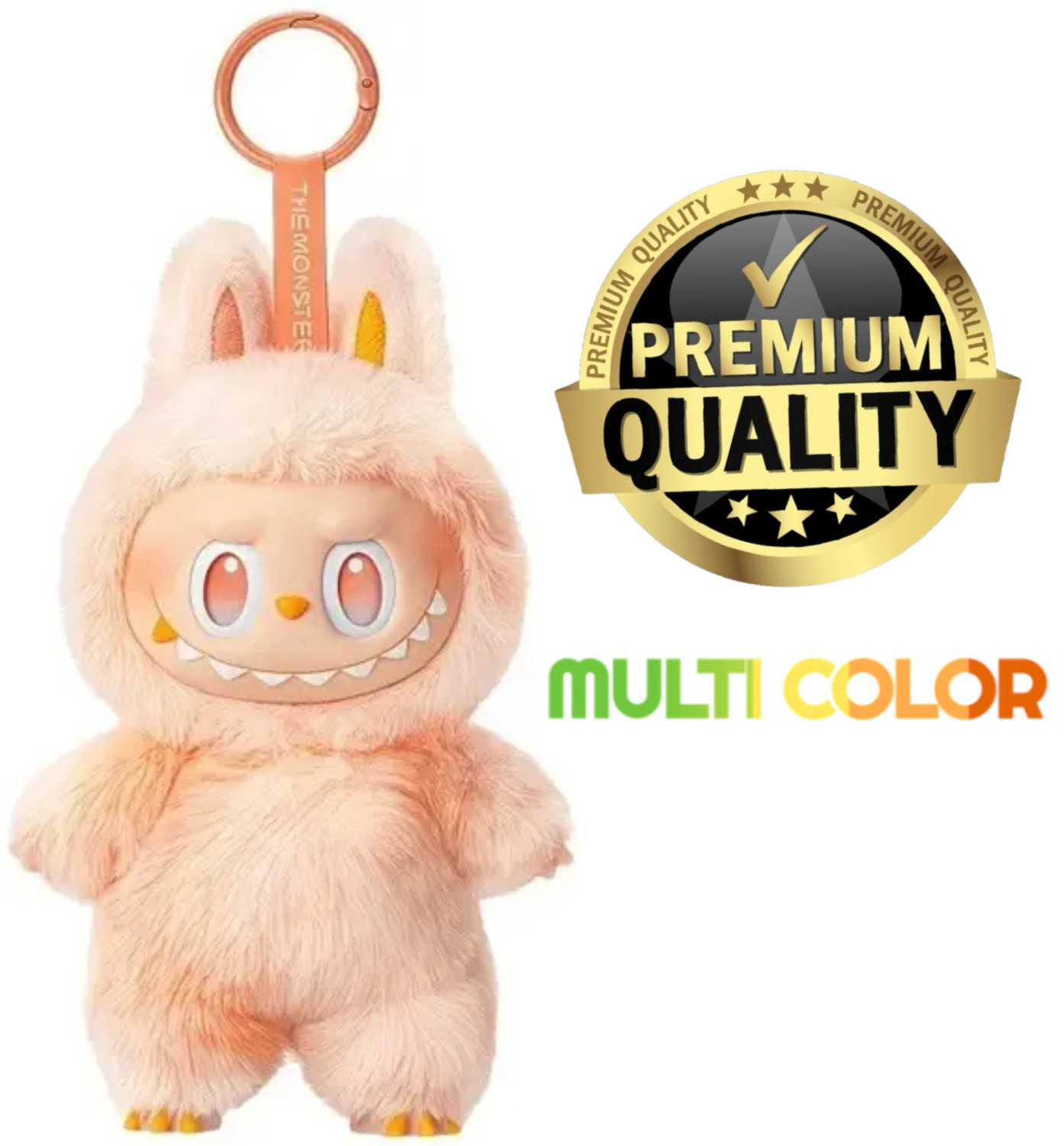 cosmiva Premium Labubu toy Plush Toy Soft Bunny Keychain Figure [ Random Color - 1 Pc ] - 17 cm image 1