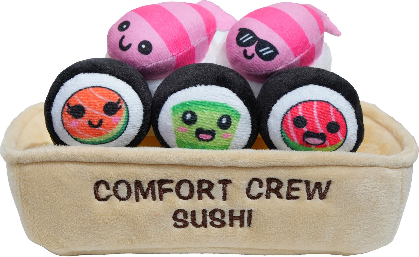 Comfort Crew sushi Plushies, Cute Desk Buddies, Set of 3 with Basket - 23 cm-image-42