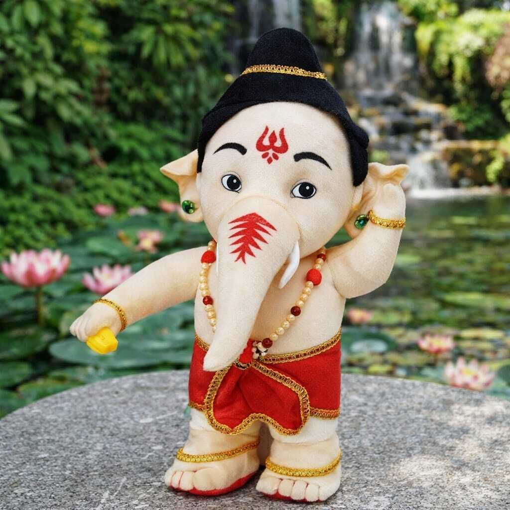 madhvyaa Premium New Cuddly Bal Ganesh Stuffed Toy for Babies and Children - 30 cm-picture-11