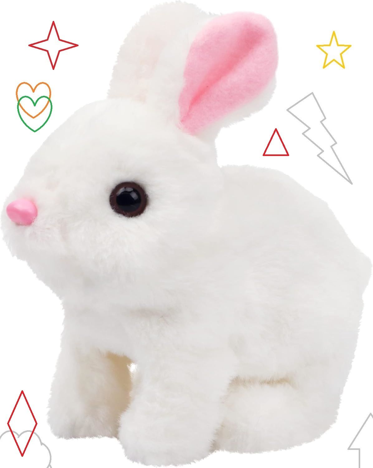 Hopping Rabbit Interactive Electronic Bunny Toy Sounds Wiggle Ears Twitch Nose - 7 cm-image-17