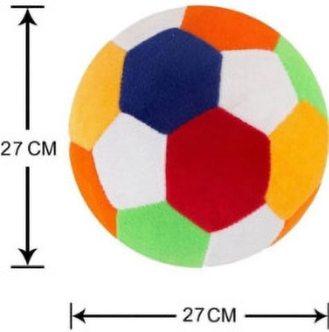 anil enterpries Soft Multicolor Plush Football Toy Ball - 27 cm-picture-22