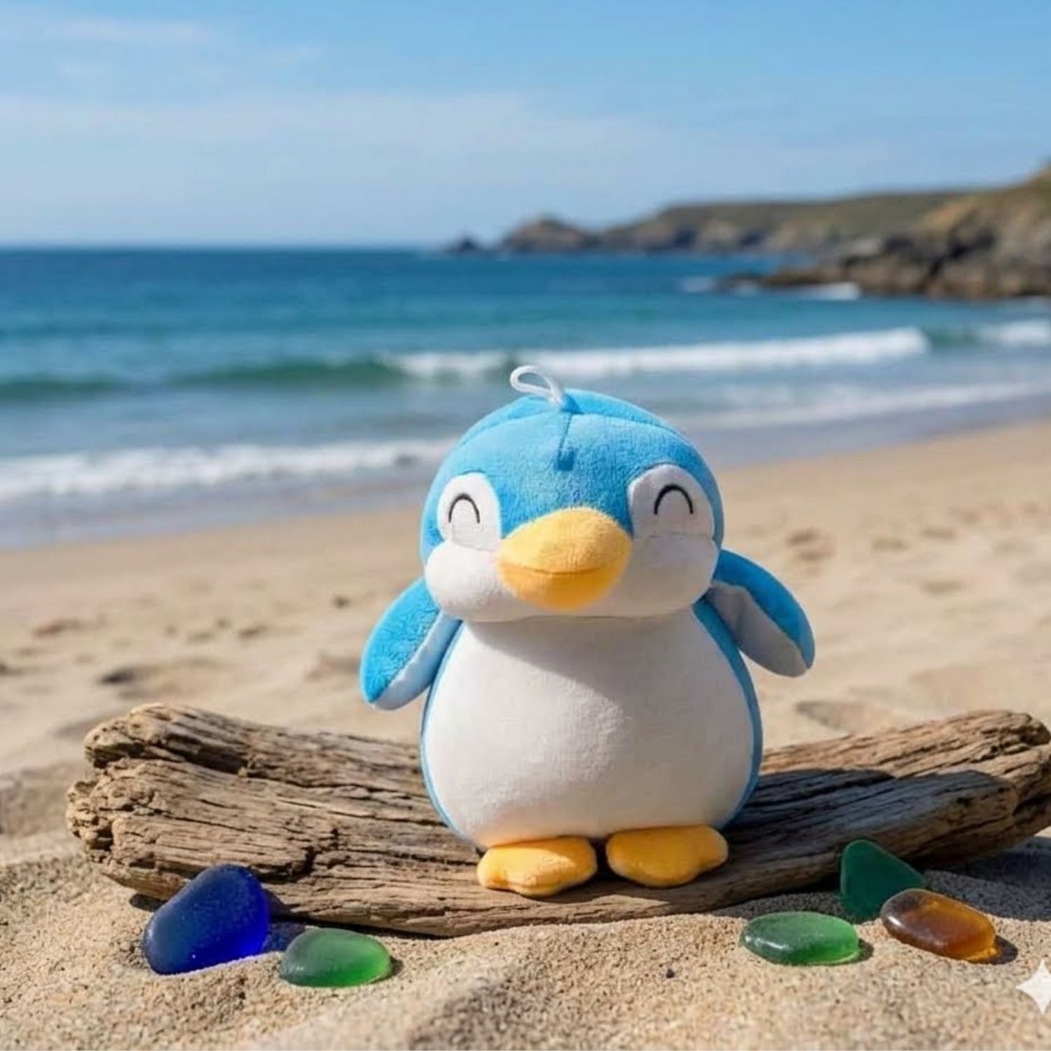 Fluffy Sky Blue Penguin Toy - 30 cm-image-17