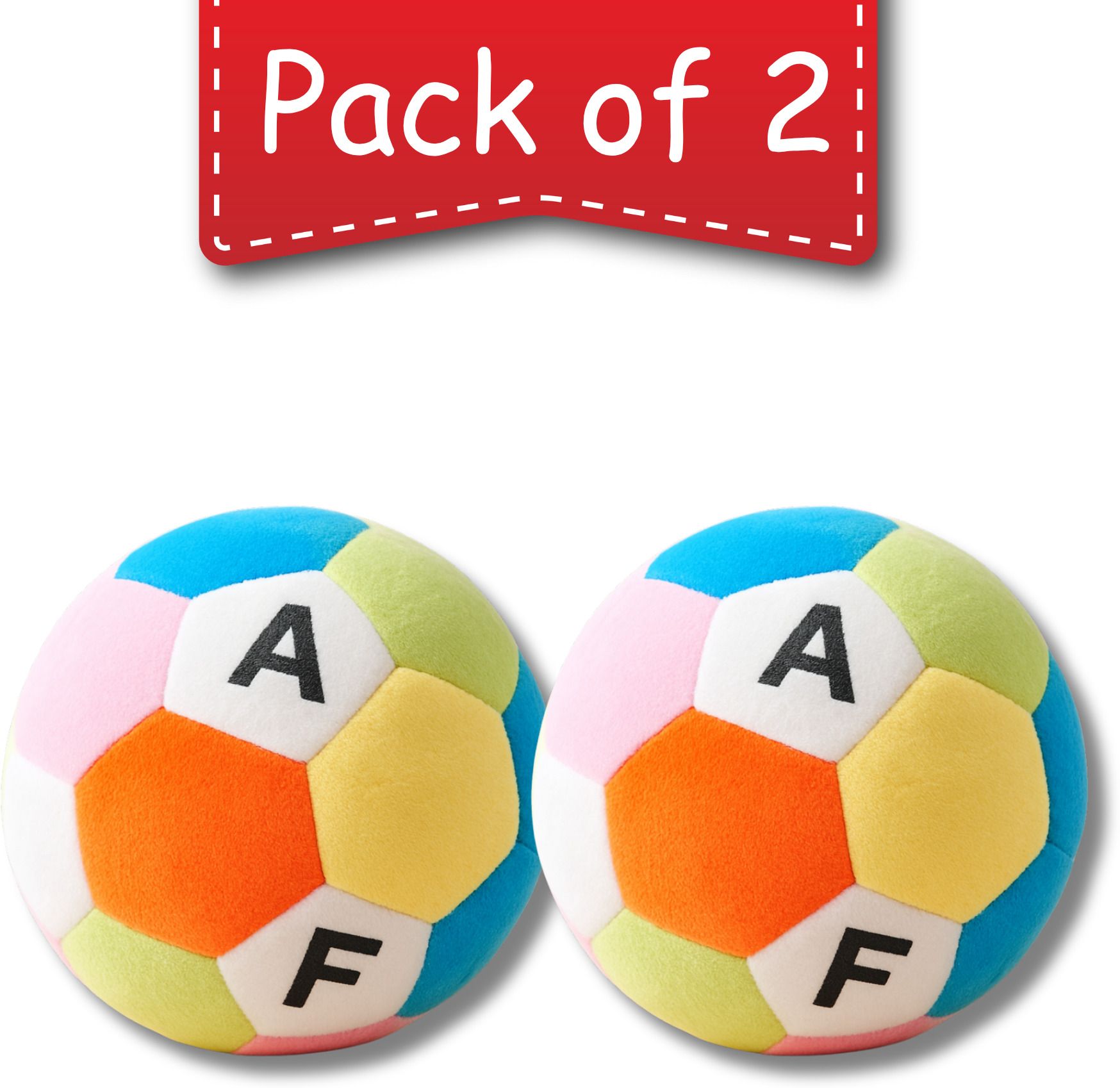 Pack of 2 Alphabet Soft Toy Balls – Multicolor Baby Learning Plush Ball for Kids - 14 cm-image-14