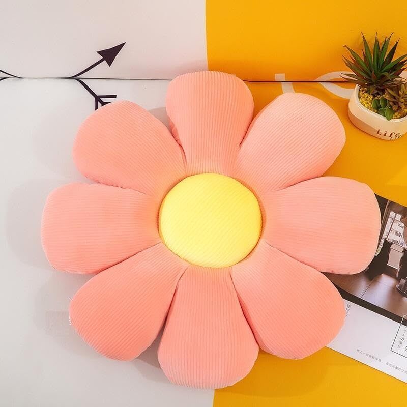 Decorative Pink & Yellow Sunflower Pillow, Cute Stuffed Pillow for Couch, Sofa - 35 cm-image-30