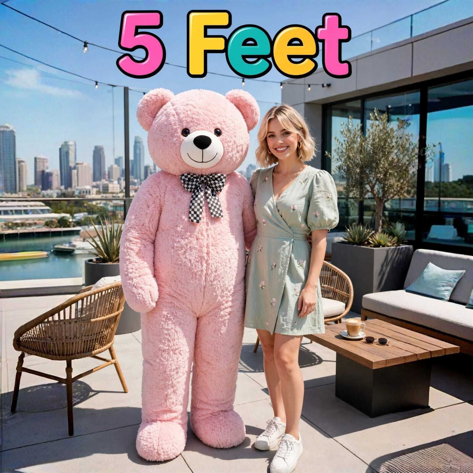 Premium Quality 5 Feet Pink Teddy Bear with Super Soft Fabric Finish - 60 inch-image-39