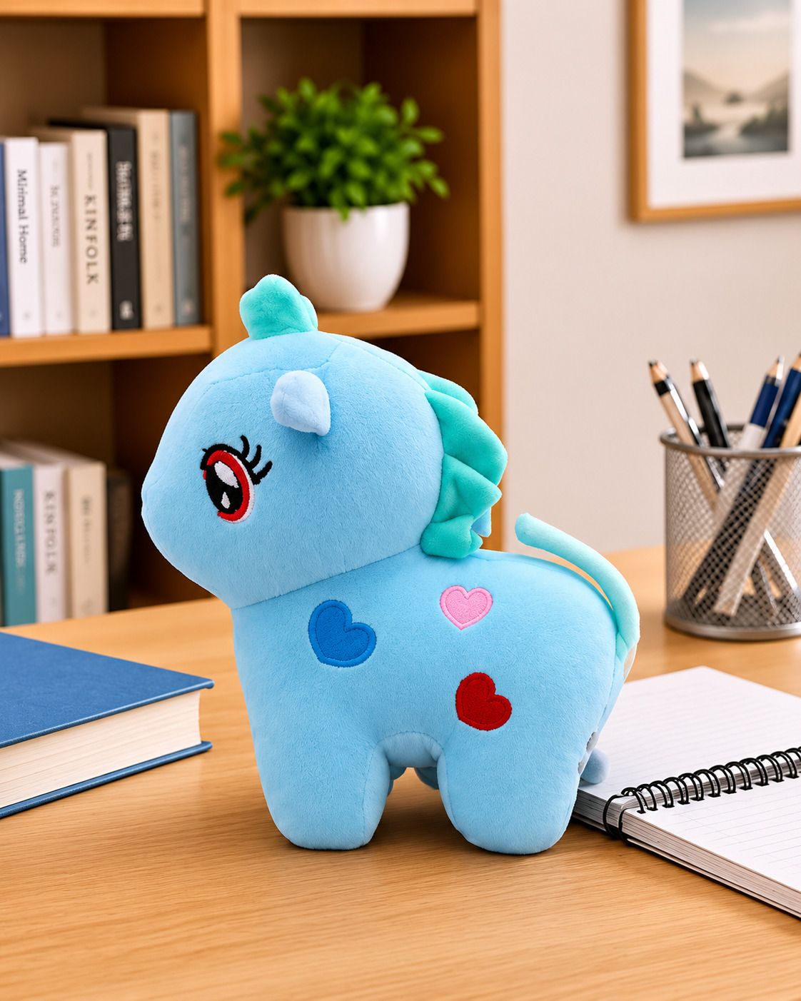 tosya Cute Blue Pony Plush Toy, Soft Stuffed Horse Unicorn Doll - 25 cm-picture-11