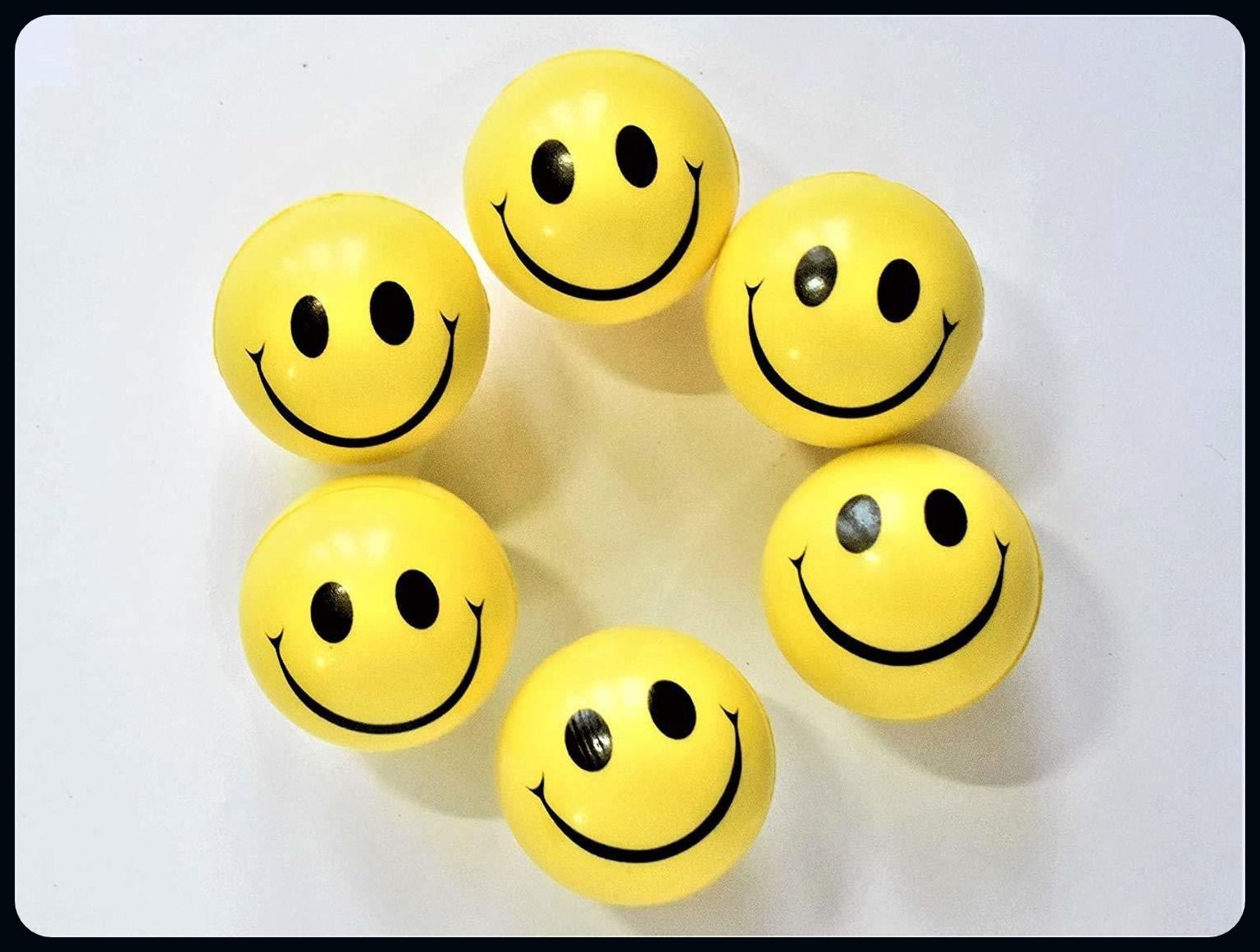 Pre_Soft Foam Sponge Balls with smily Light Weight --Pack of 6ds - 18 cm