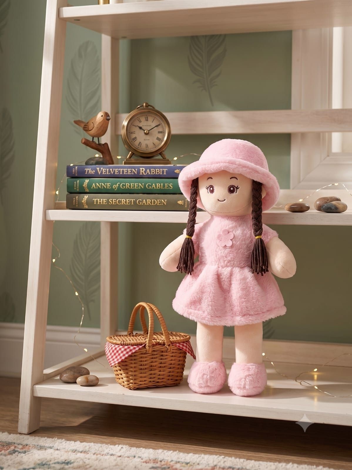 Cute Plush Rag Doll with Cap & Braided Hair | - 1 mm-image-39