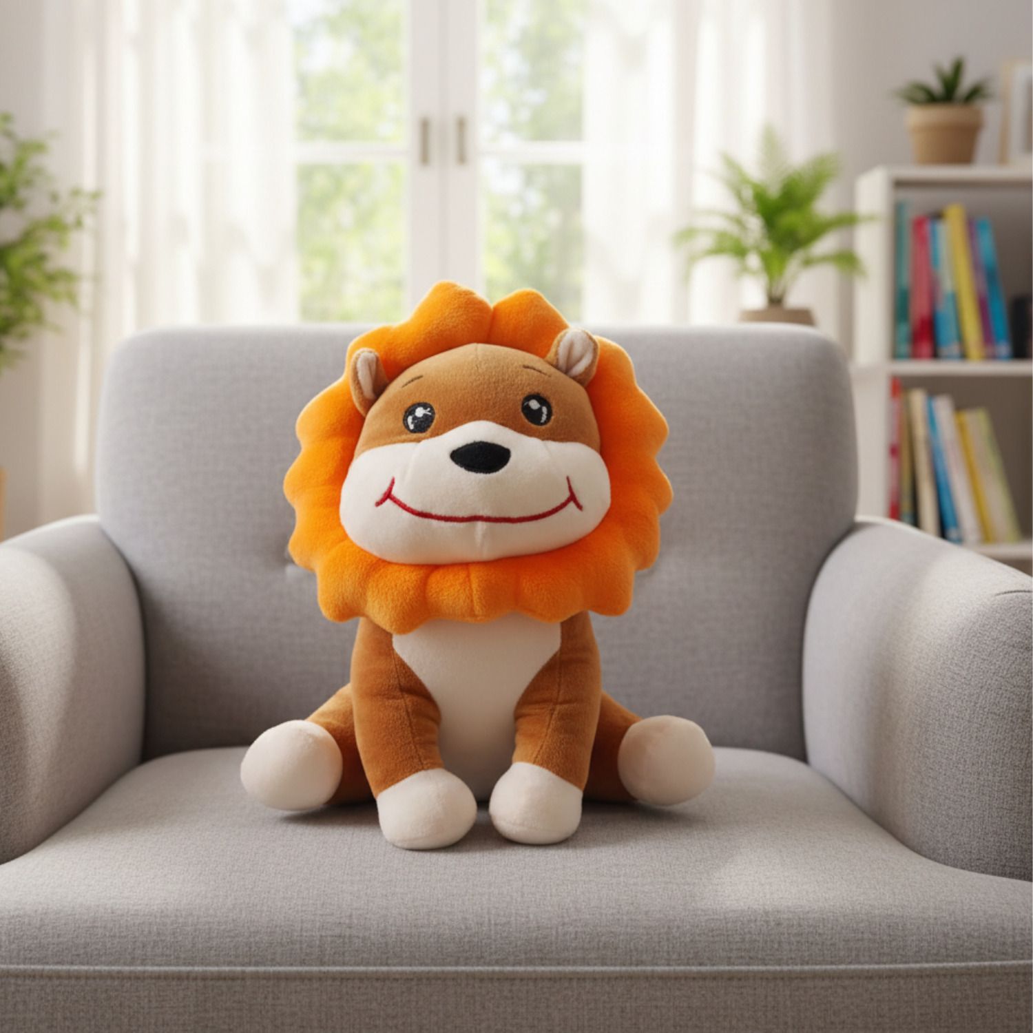 Orange Lion Stuffed Toy - 30 cm-image-6