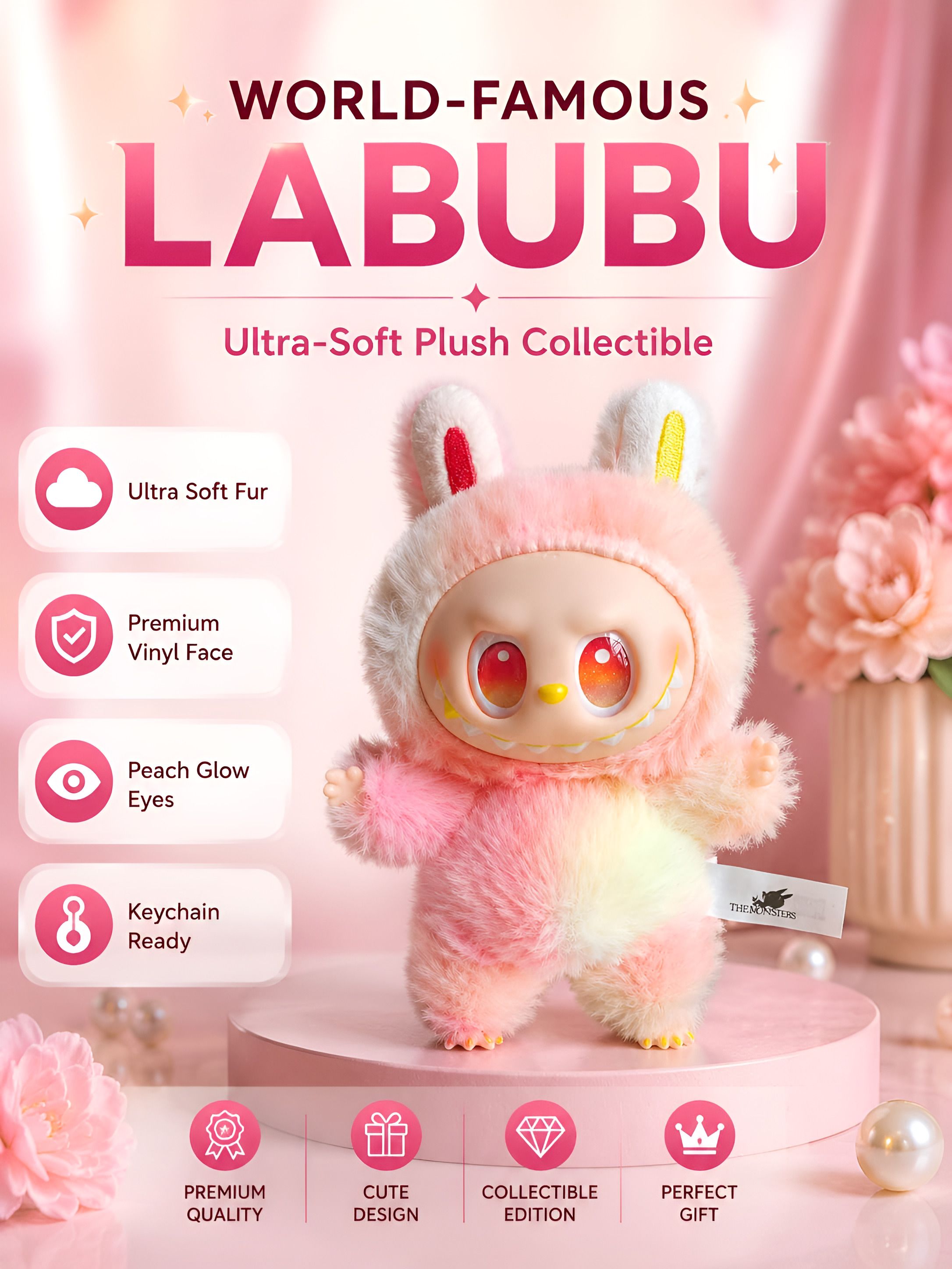 have fun PINK Labubu Doll |Big Into Energy Loyalty Edition |TRENDY Plush Toy for Gift - 17 cm-picture-16