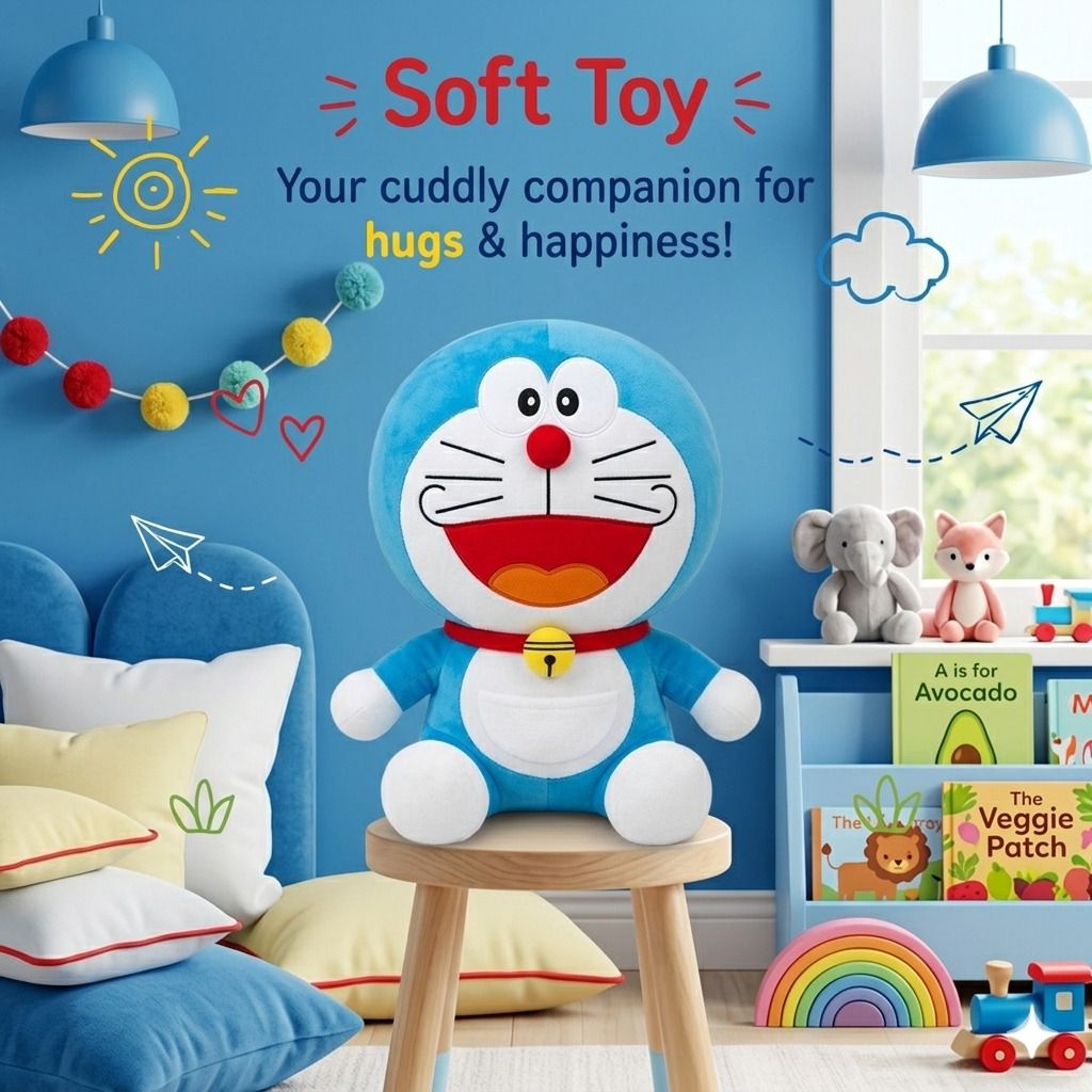vicorp Doraemon Teddy Plush Stuffed Cartoon Toy for Baby Boys, Girls, Birthday for Kids - 22 cm-picture-15