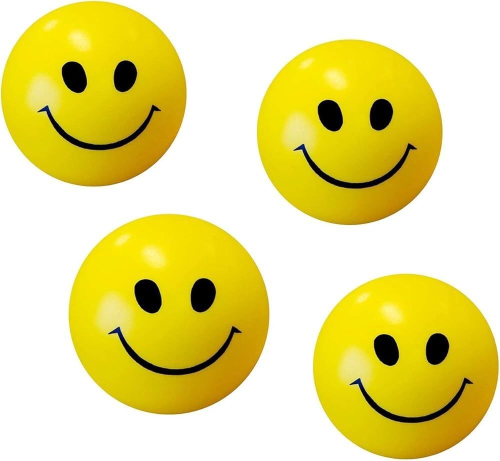 Soft Smiley Balls, Stress Relief, Sponge Balls (Pack of 4) - 4 cm-image-22