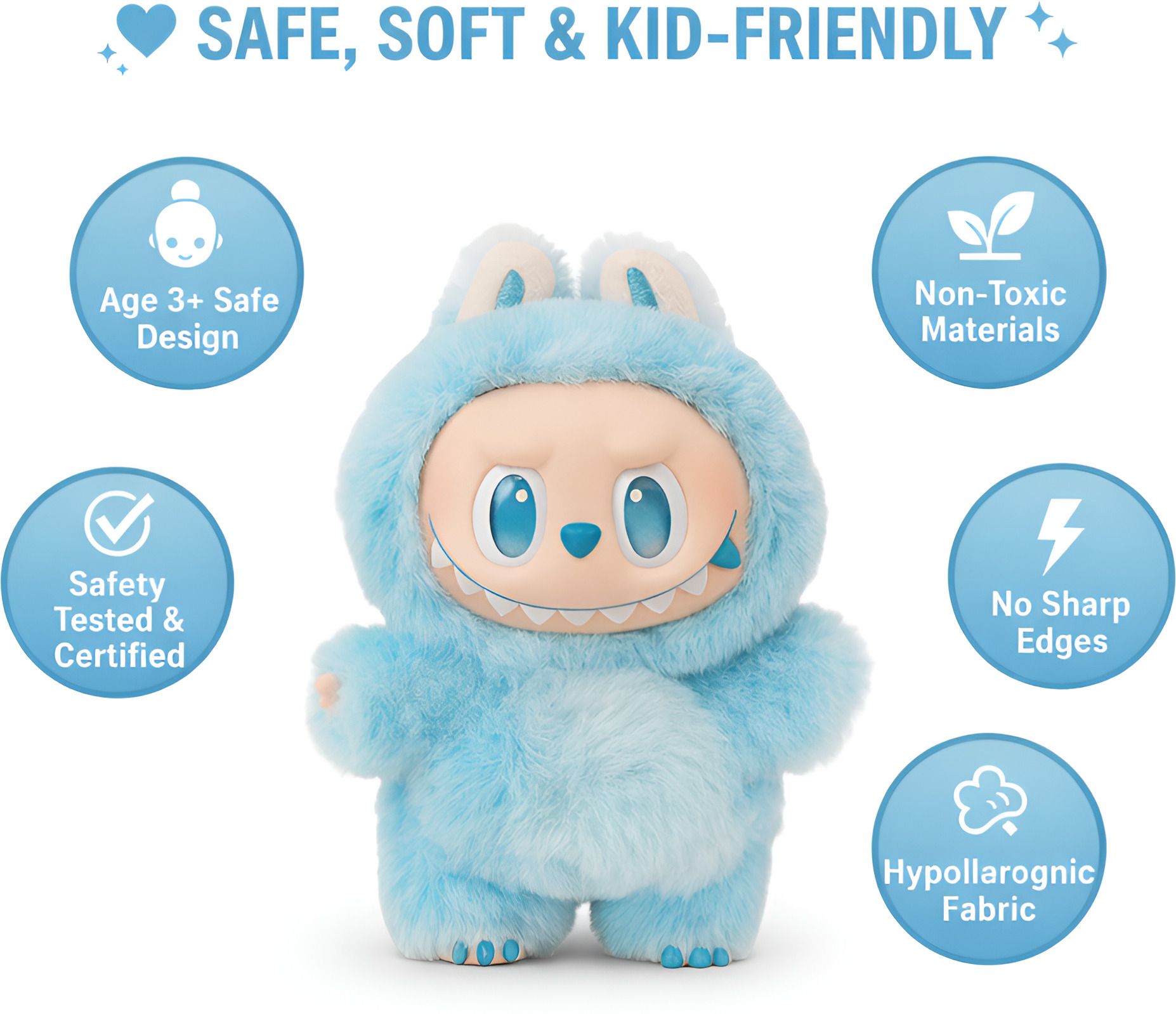 Trending Blue Labubu Doll | Big Into Energy Edition | Cute Collectible Gift - 17 cm