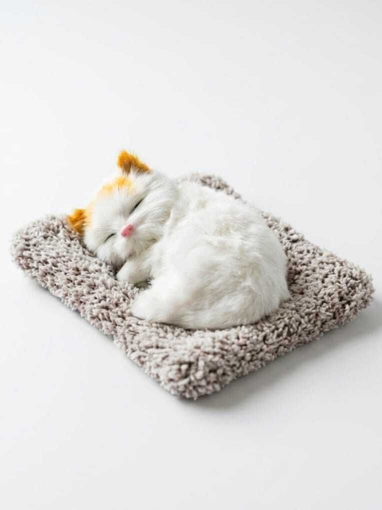 zingy & zuzu enterprises Cute Sleeping Cat Plush Toy with Meow Sound - 17 cm-picture-13