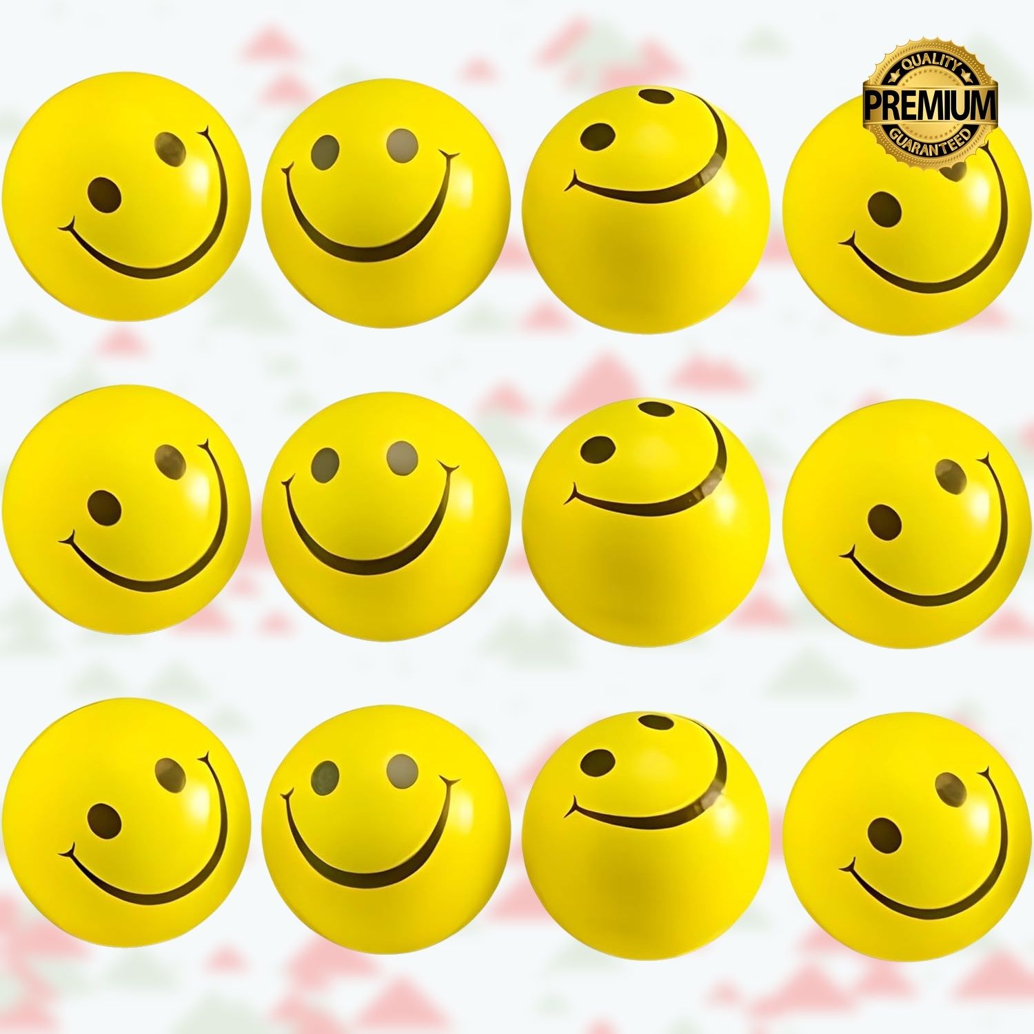 Smiley Face Squeeze Stress Ball - Set of 12 - Best Smiley Ball for Exercise - 3 inch-image-11