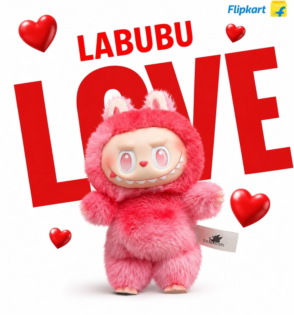 bugga enterprises Red Labubu Blaze Soft Plush Toy for Kids & Collectors - 17 cm-picture-36