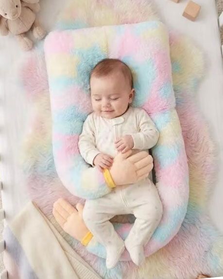 Super Soft Multi Color Sleeping Support Pillow with Side Rollers Safety Sleeping - 25 cm-image-2