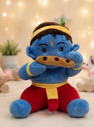 Cute Baby Krishna Soft Plush Toy with Flute | Stuffed Toy for Kids - 32 cm-image-31