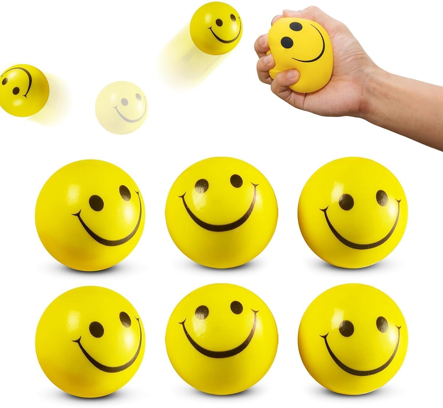 Smiley Face Squeeze Ball Yellow Ball Stress Reliver Funny Emoji Squash Ball