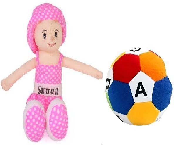 Best Quality Super Soft Pink Simran Doll & Football Combo Toy for kids (T-938) - 35 cm-image-26