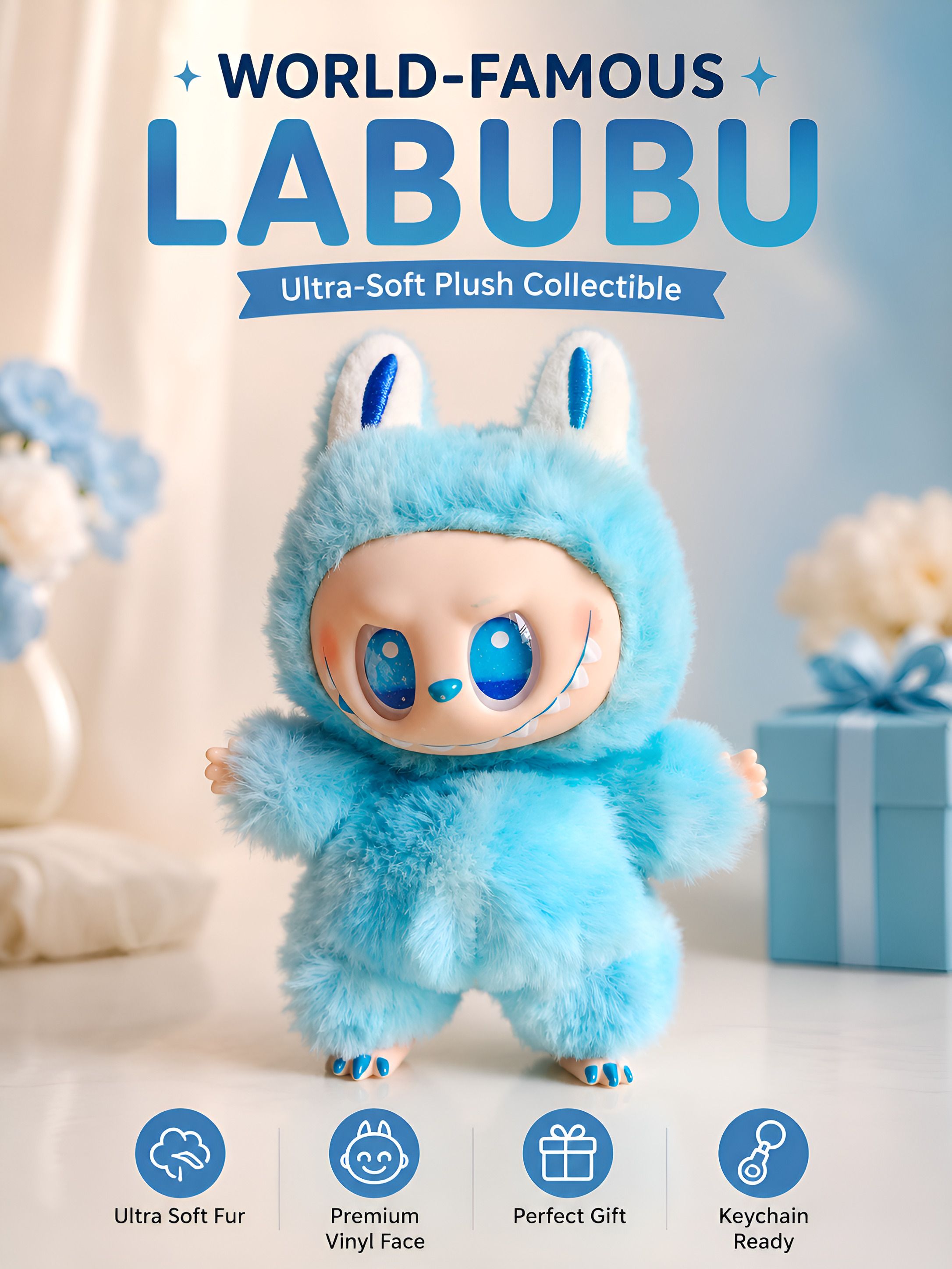 BLUE Labubu Doll |Big Into Energy Hope Edition|Trending Soft Plush Gift for Kids - 17 cm-image-46
