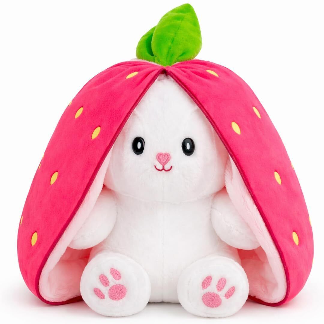 Cute Strawberry Bunny Plush Toy Soft Cuddly Stuffed Animal Gift (FPK-422) - 350 mm-image-13