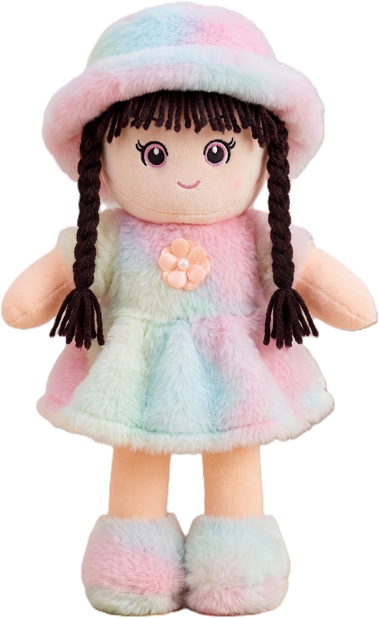 maurya Rainbow Swirl Plushie Hat Doll Marshmallow Soft Plush Girl - 25 cm-picture-7