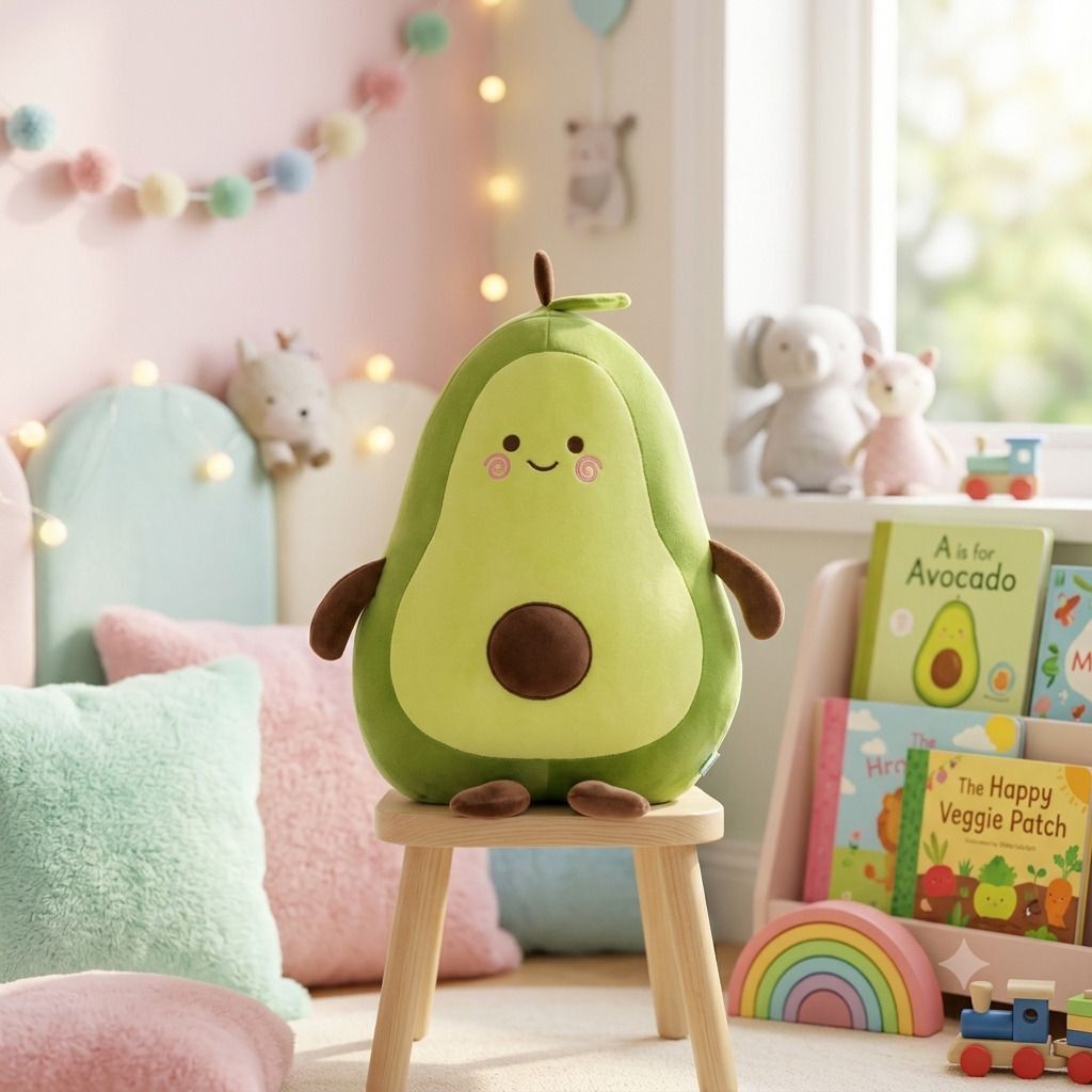 xortic Avocado Soft Toy Green Plush Pillow Cushion for Kids Birthday for Comfort Travel - 30 cm-picture-46